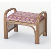 ラタン 籐ご仏前金襴座椅子 (紫色生地ダークブラウン色フレーム)　C14【送料無料】